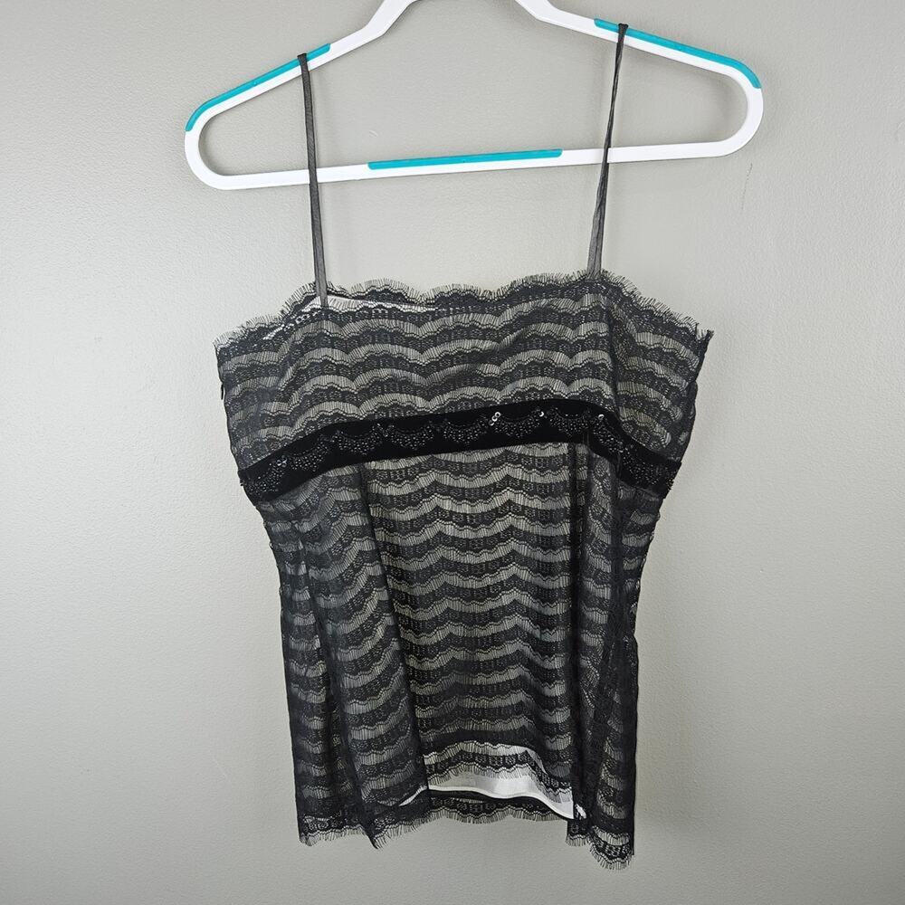Y2k Whimysgoth Witchy Goth Lace Ann Taylor Dark Romantic Tank Top Size 6